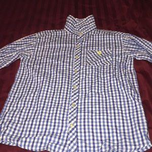 U.S POLO ASSN/ Blue/ White/ Yellow Collar shirt